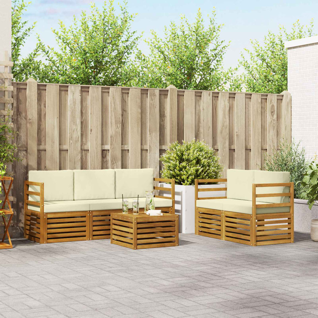 Conjunto de sofás de exterior 6 pcs Blanco y Antracita
