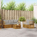 Conjunto de sofás de exterior 6 pcs Blanco y Antracita