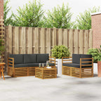 Conjunto de sofás de exterior 6 pcs Blanco y Antracita