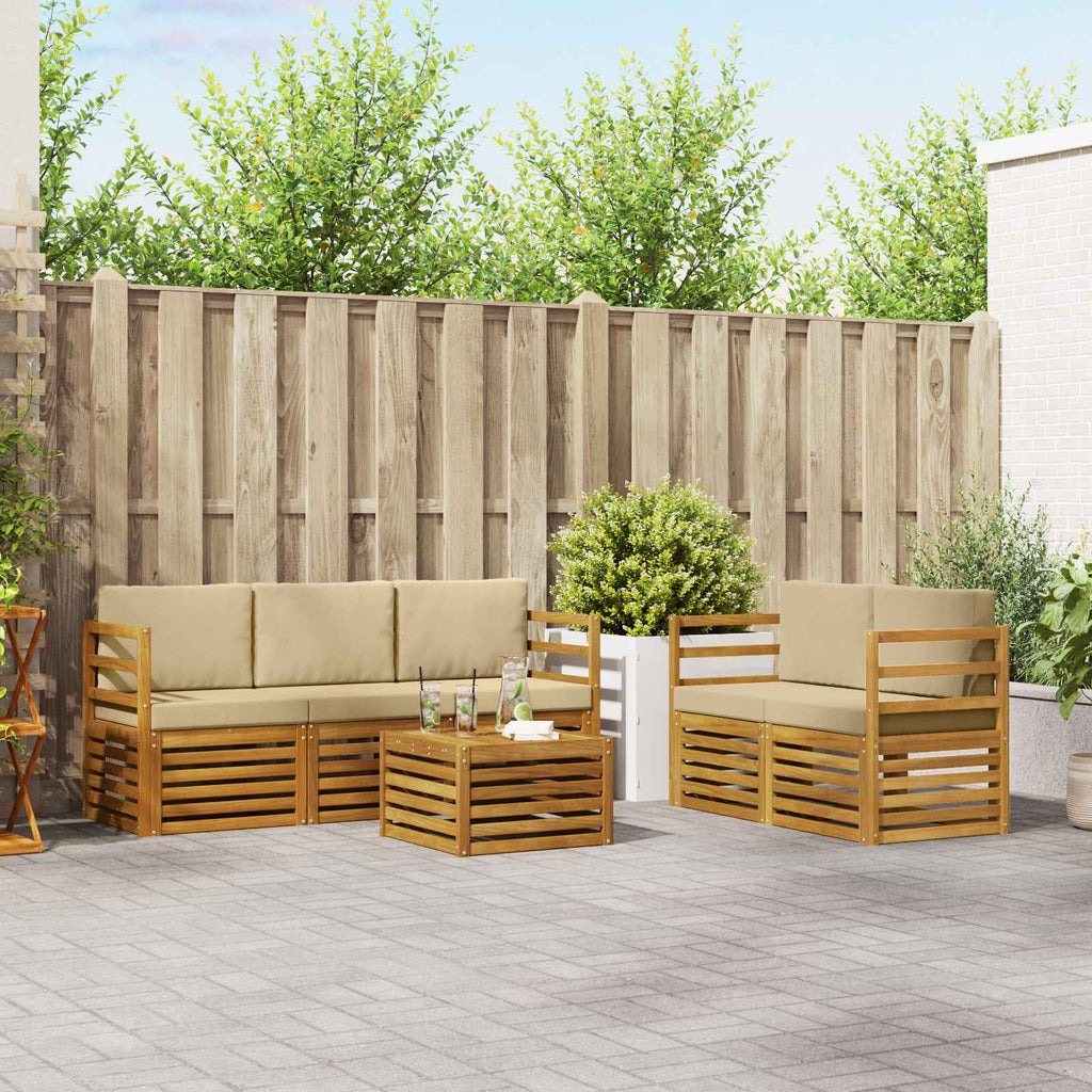 Conjunto de sofás de exterior 6 pcs Blanco y Antracita