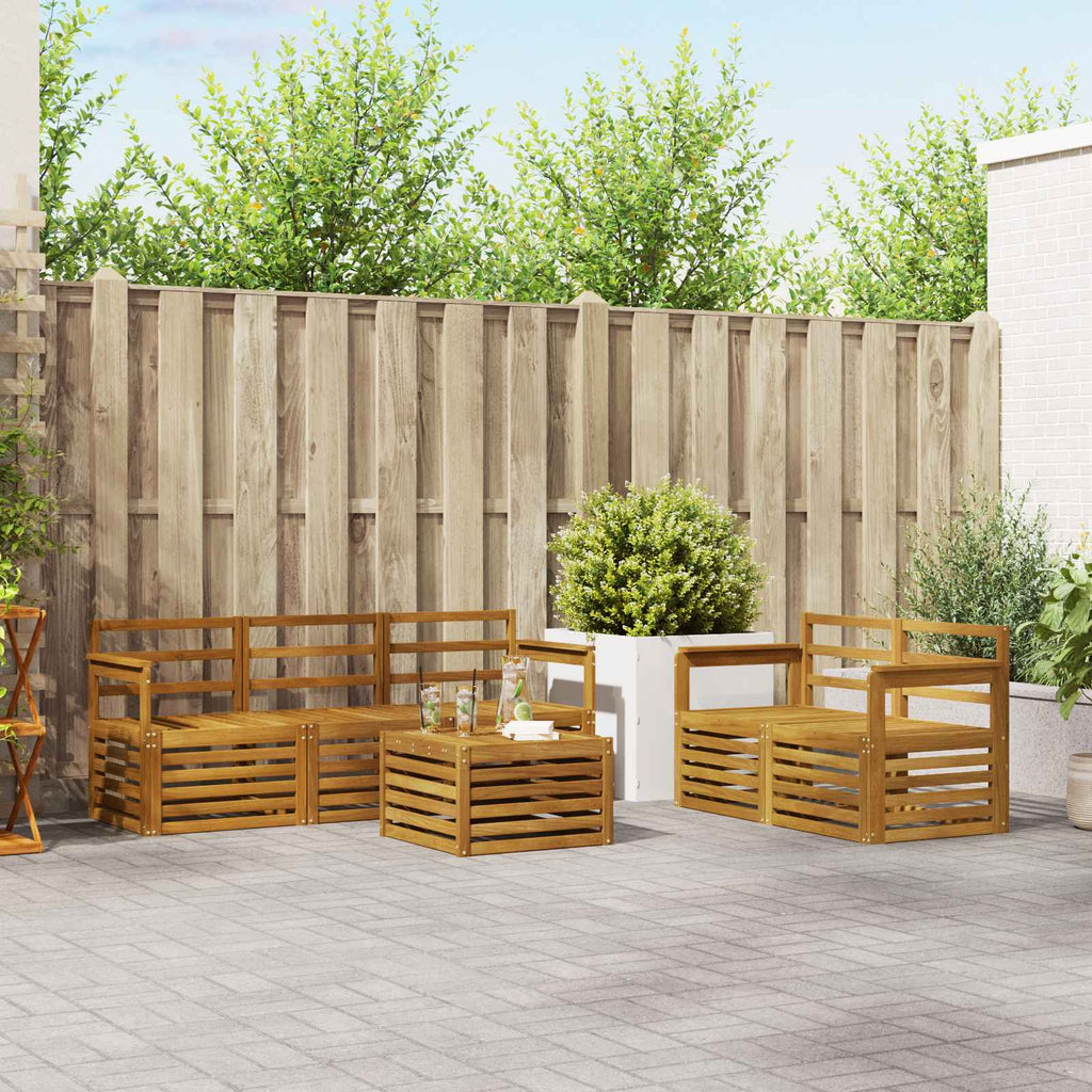 Conjunto de sofás de exterior 6 pcs Blanco y Antracita