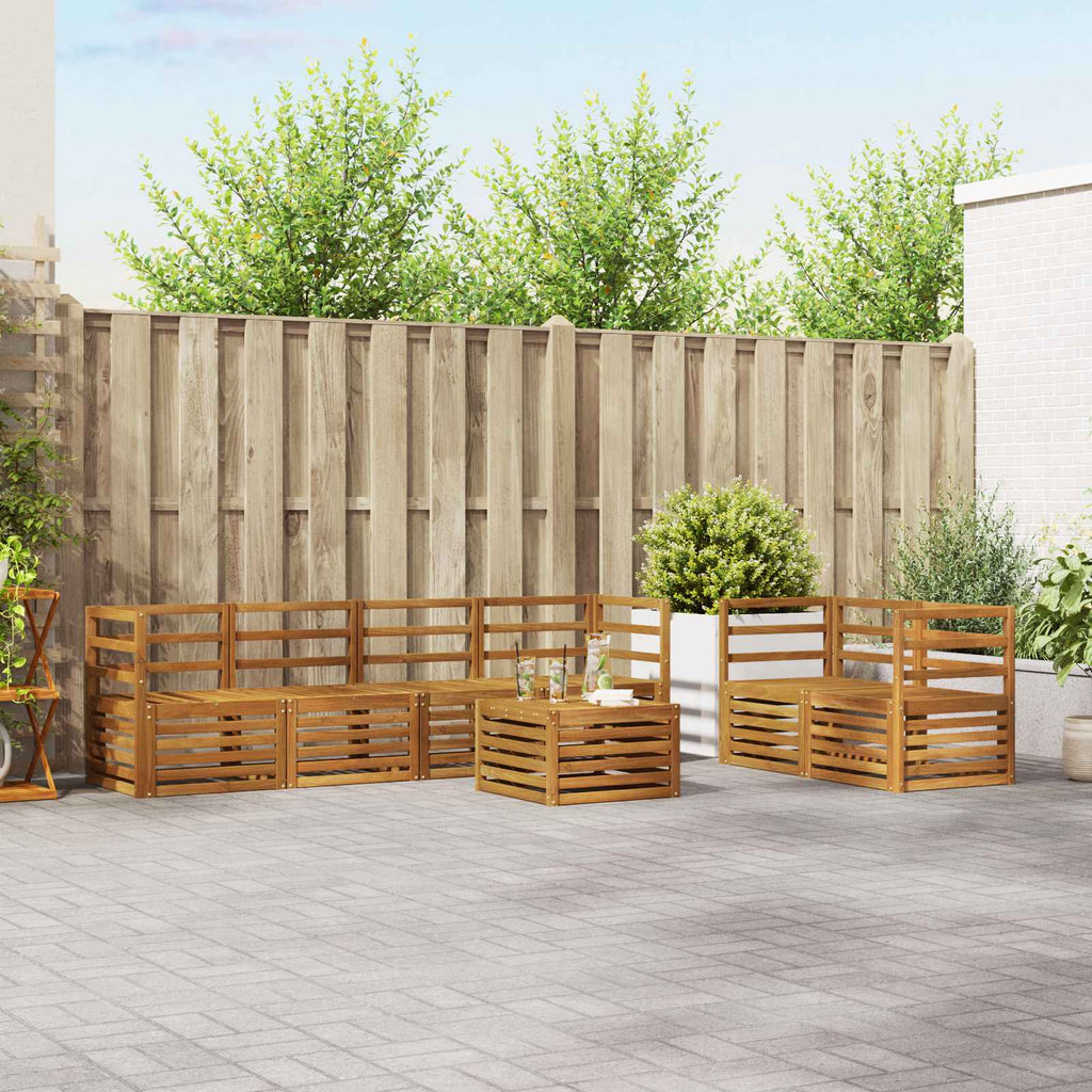 Conjunto de sofás de exterior 7 pcs Blanco