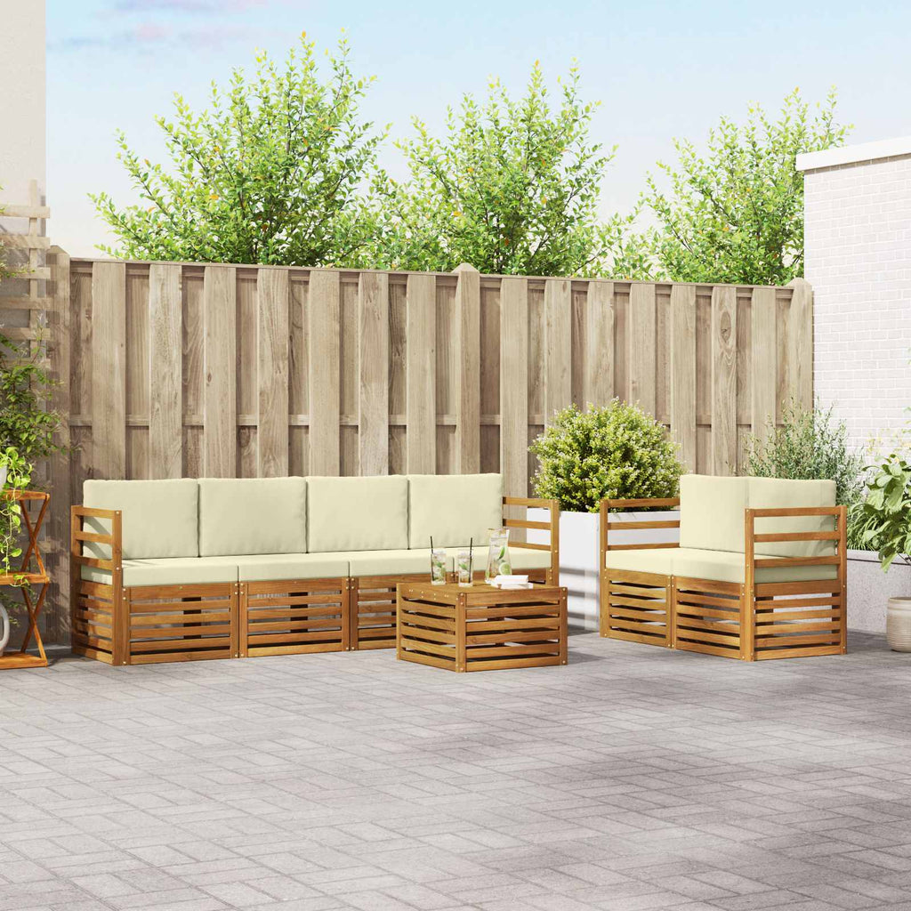 Conjunto de sofás de exterior 7 pcs Blanco