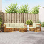 Conjunto de sofás de exterior 7 pcs Blanco