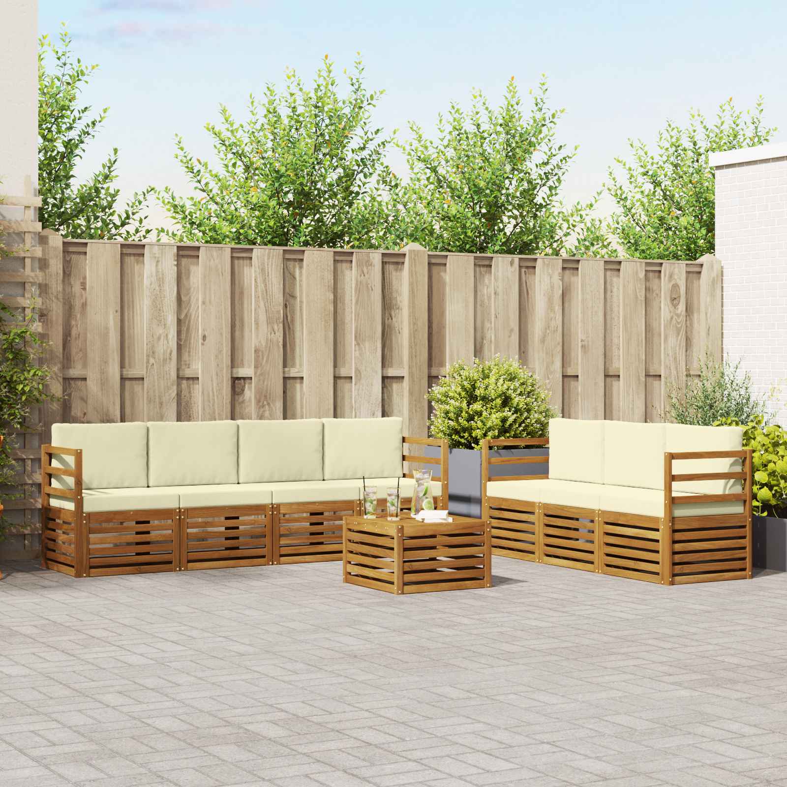 Juegos de sofás 8 pcs Madera de Acacia Sólida