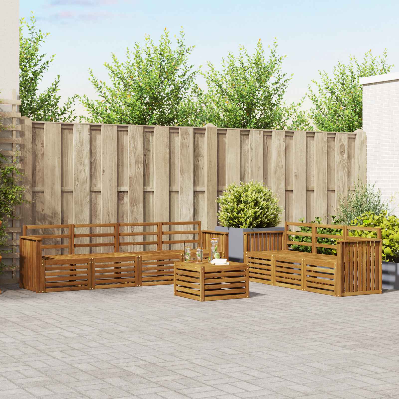 Juegos de sofás 8 pcs Madera de Acacia Sólida