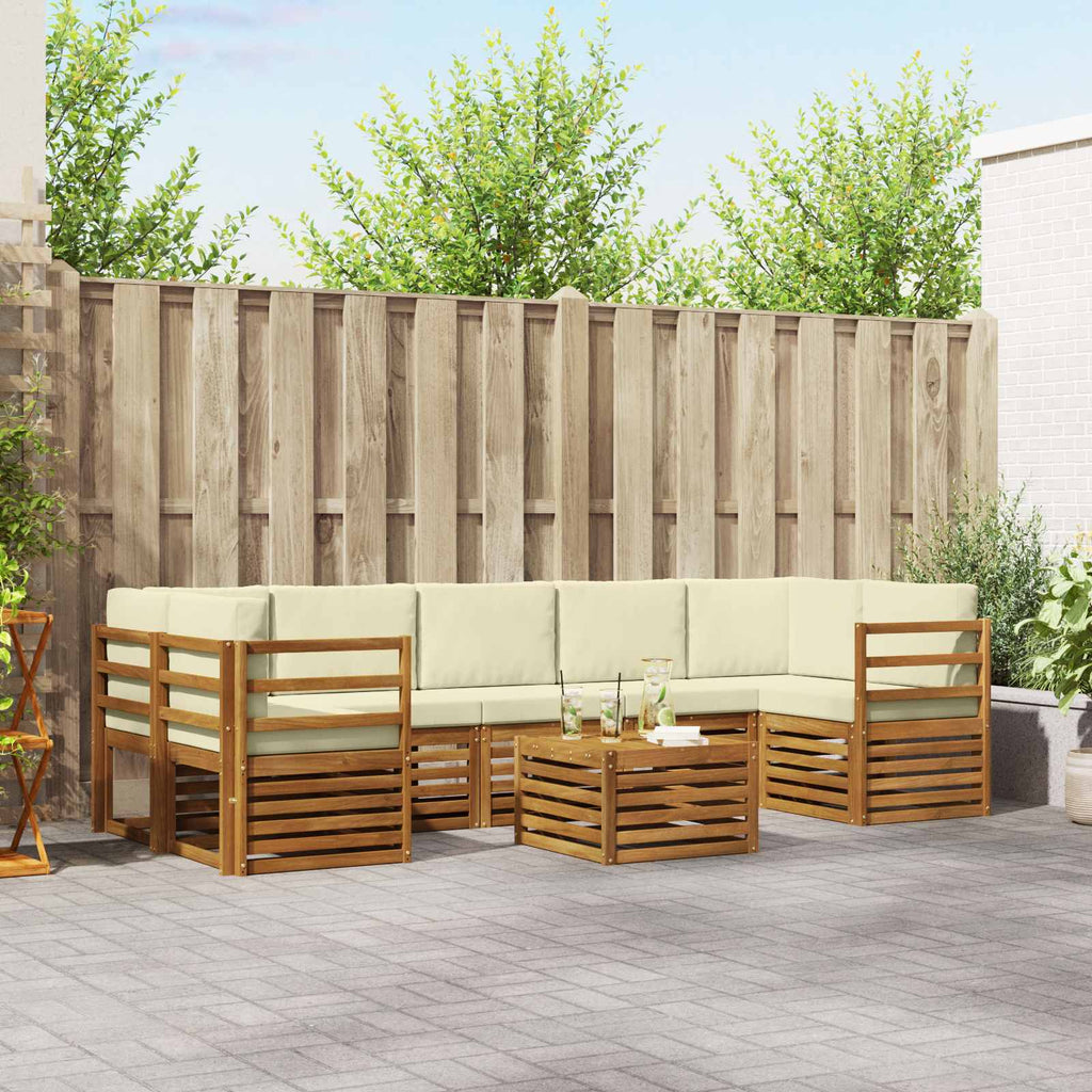 Conjunto de sofás de exterior 8 pcs Blanco y Antracita