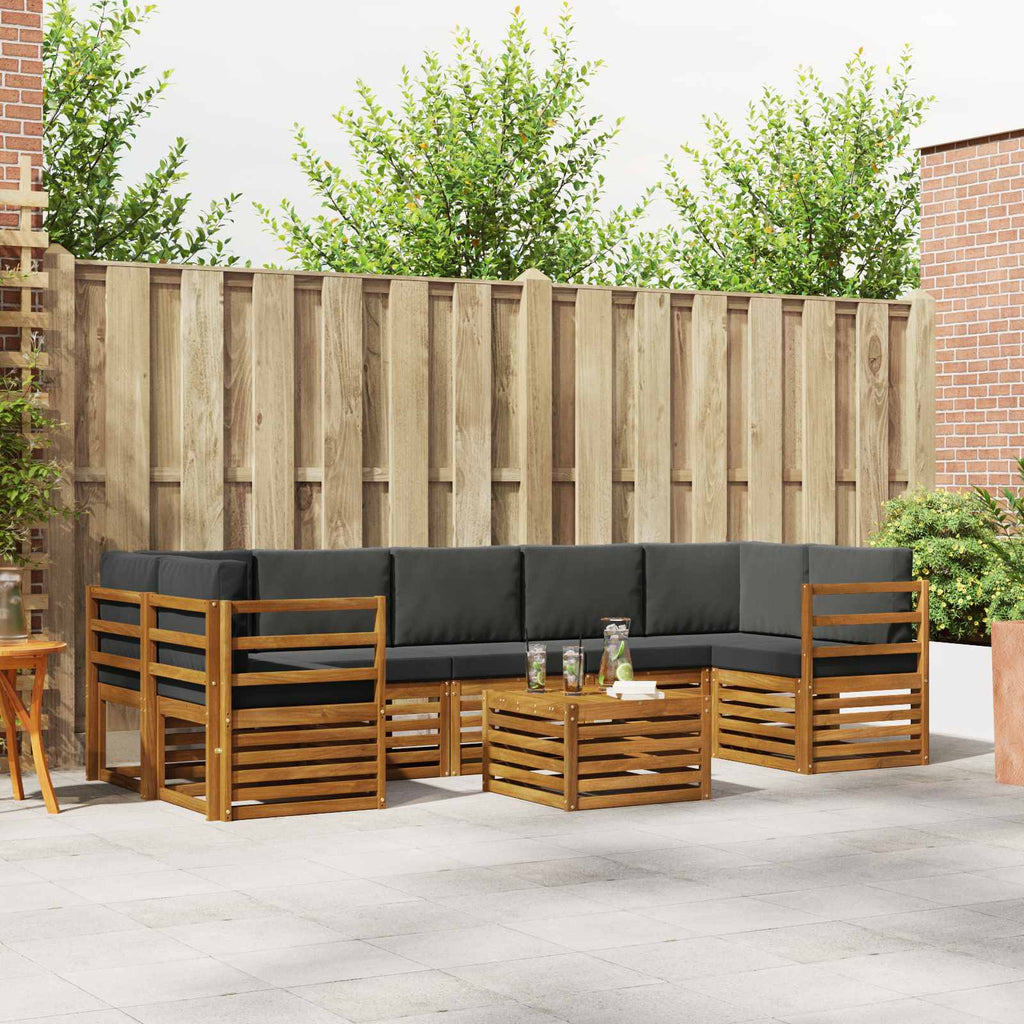 Conjunto de sofás de exterior 8 pcs Blanco y Antracita