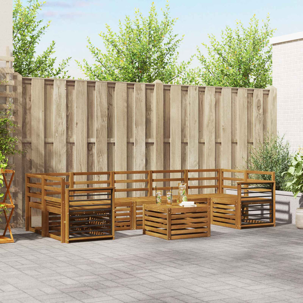 Conjunto de sofás de exterior 8 pcs Blanco y Antracita