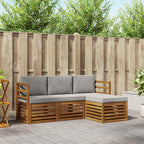 Conjunto de sofás de exterior 4 pcs Gris Natural y Claro
