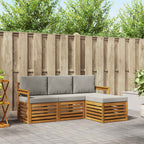 Conjunto de sofás de exterior 4 pcs Gris Natural y Claro