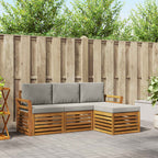 Conjunto de sofás de exterior 4 pcs Gris Natural y Claro