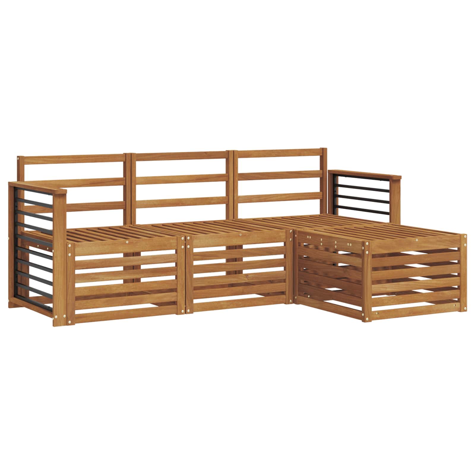 Juegos de sofás 4 pcs Natural Madera de Acacia Sólida