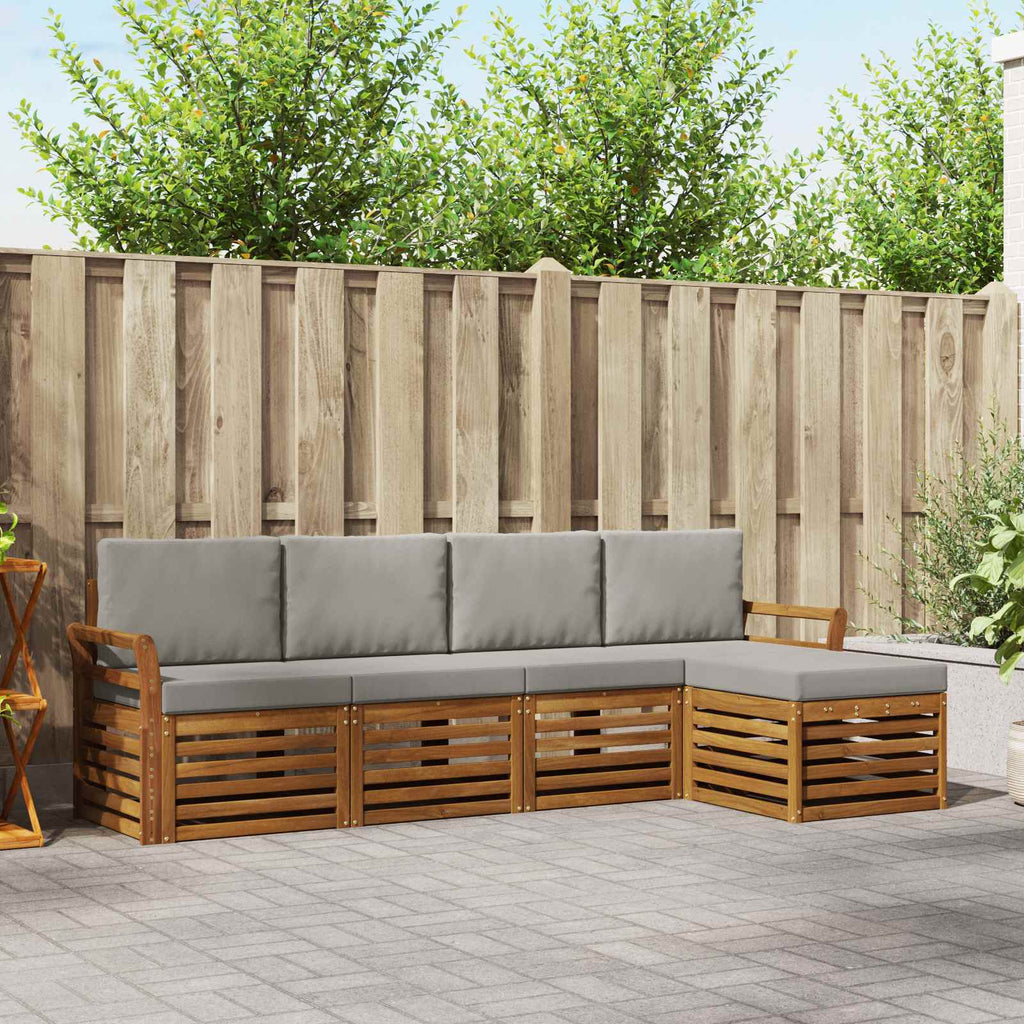 Conjunto de sofás de exterior 5 pcs Blanco