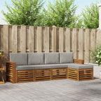 Conjunto de sofás de exterior 5 pcs Blanco
