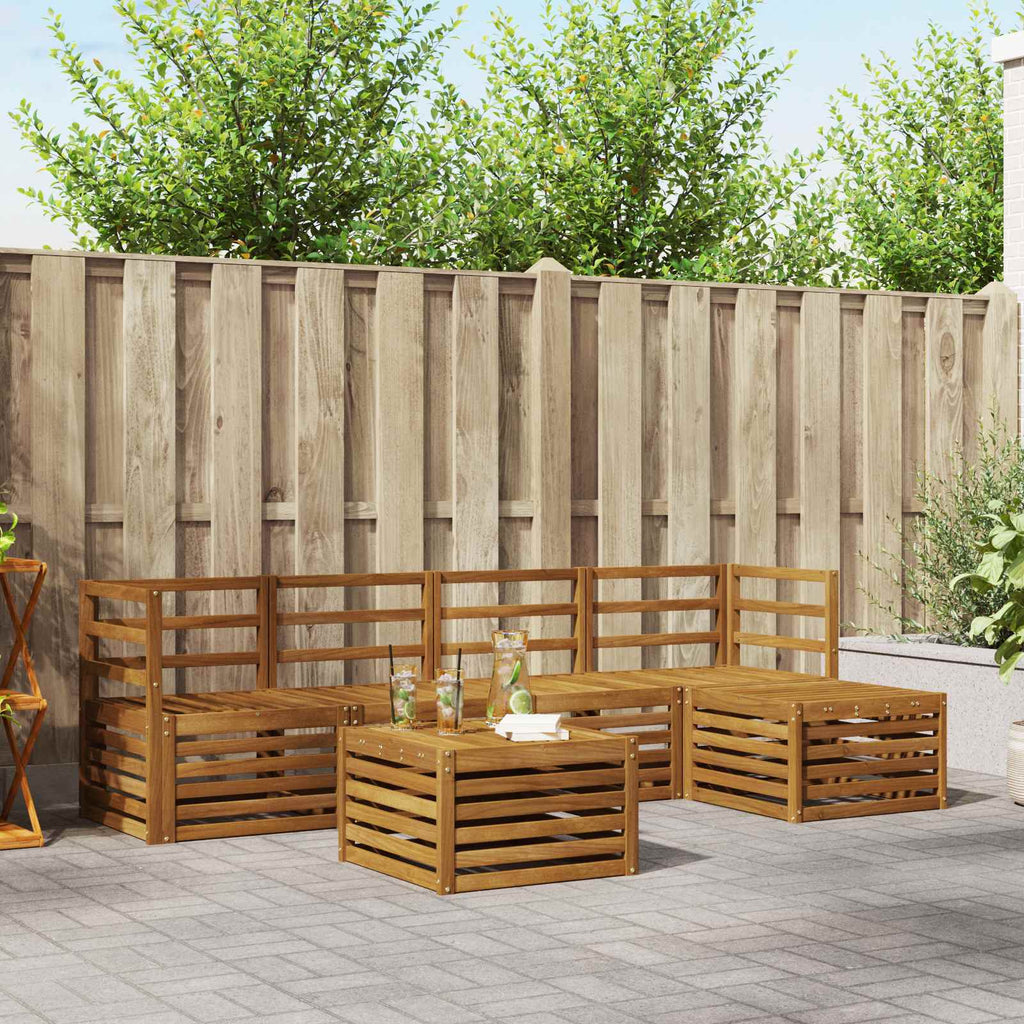 Conjunto de sofás de exterior 6 pcs Natural