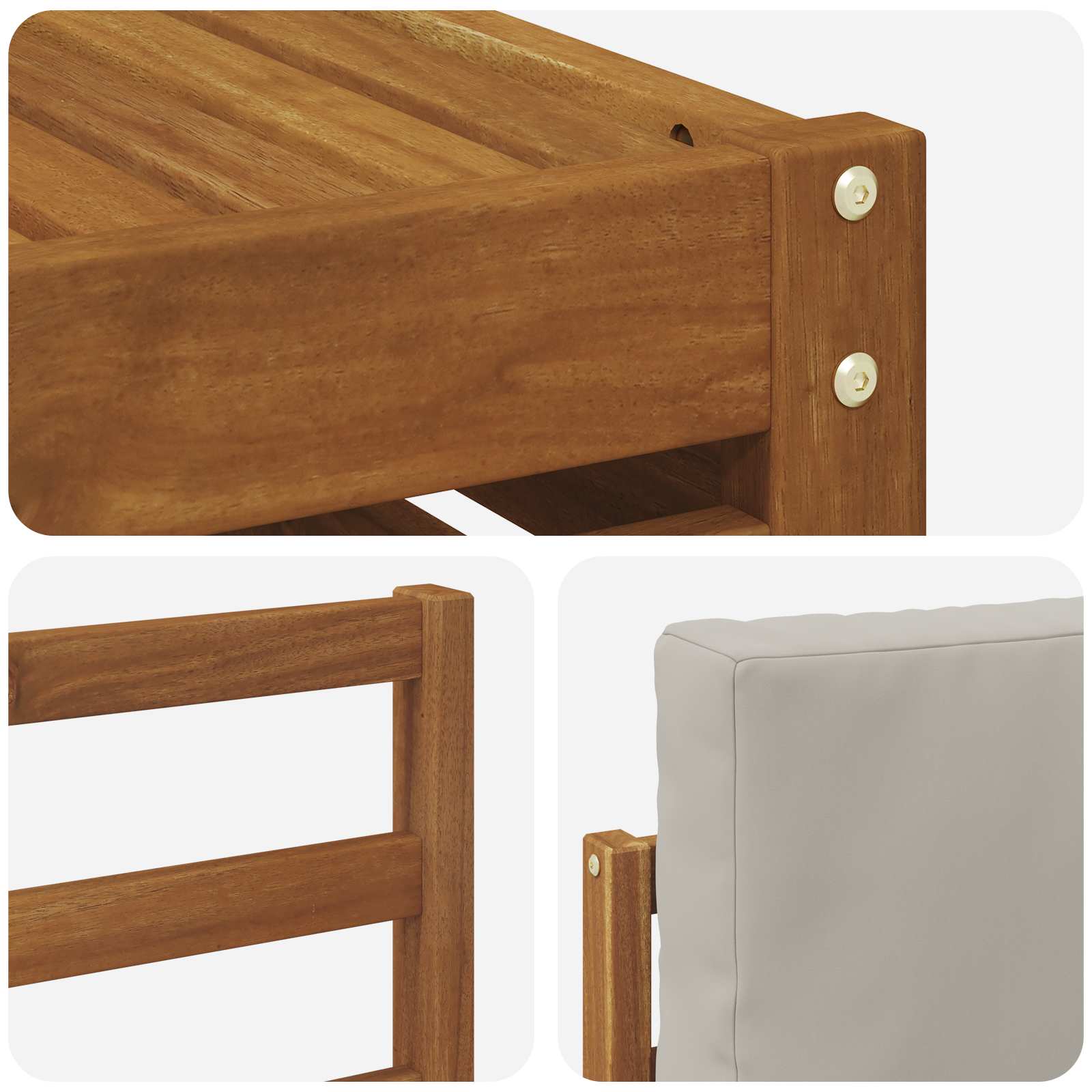 Conjunto de sofás de exterior 6 pcs Gris Natural y Claro