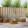 Conjunto de sofás de exterior 6 pcs Gris Natural y Claro