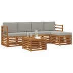 Conjunto de sofás de exterior 6 pcs Gris Natural y Claro