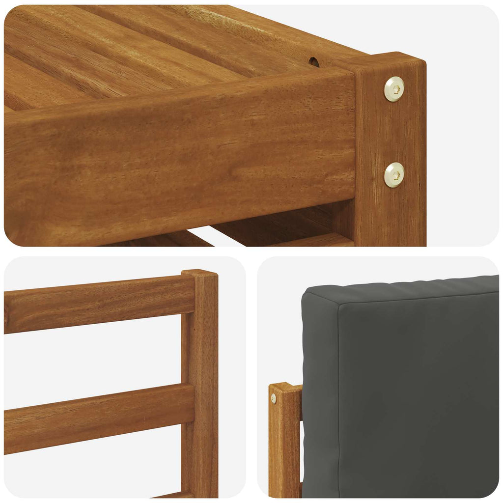 Conjunto de sofás de exterior 6 pcs Natural y Antracita