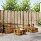 Juegos de sofás 6 pcs Natural Madera de Acacia Sólida