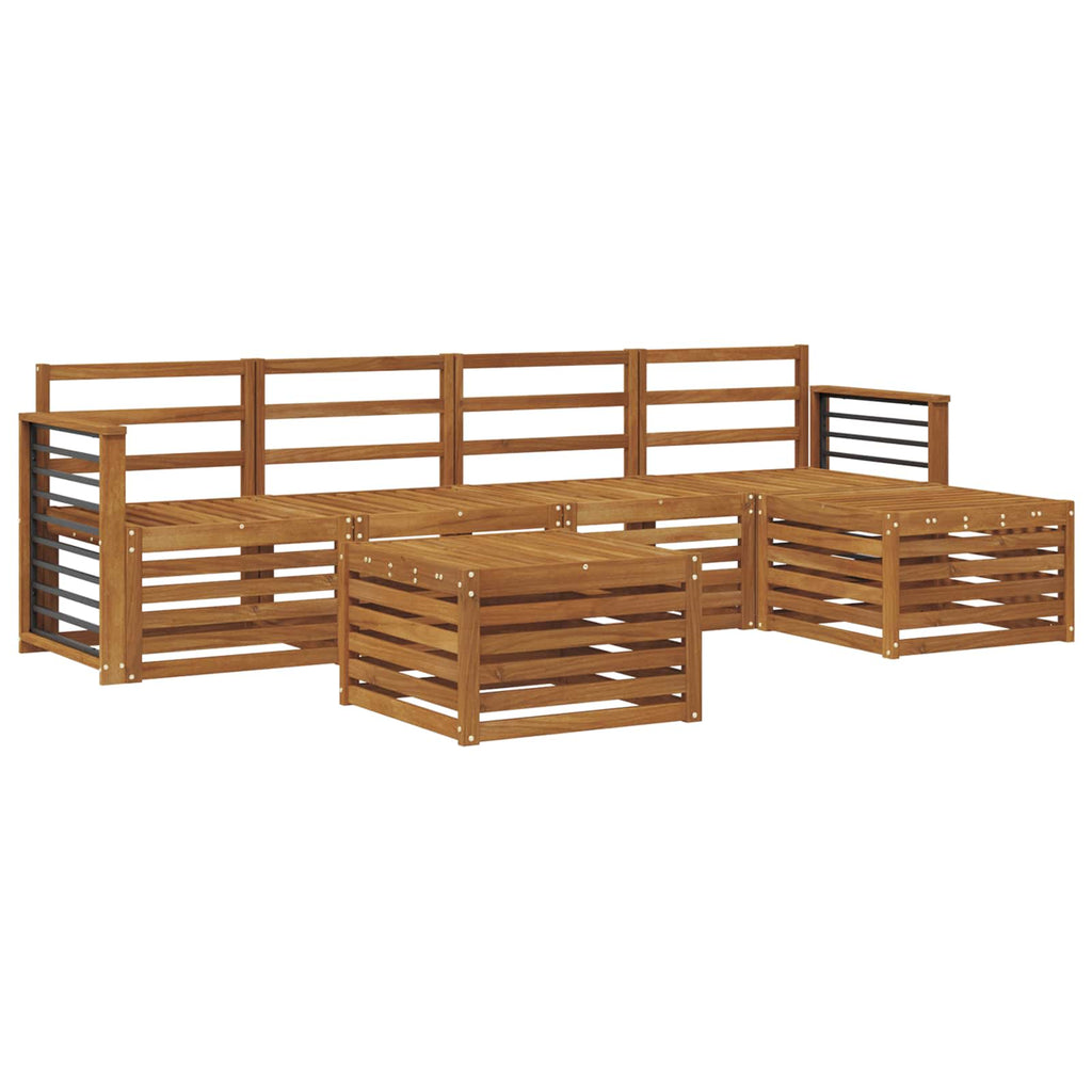 Juegos de sofás 6 pcs Natural Madera de Acacia Sólida