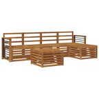 Juegos de sofás 6 pcs Natural Madera de Acacia Sólida