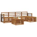 Juegos de sofás 6 pcs Natural Madera de Acacia Sólida