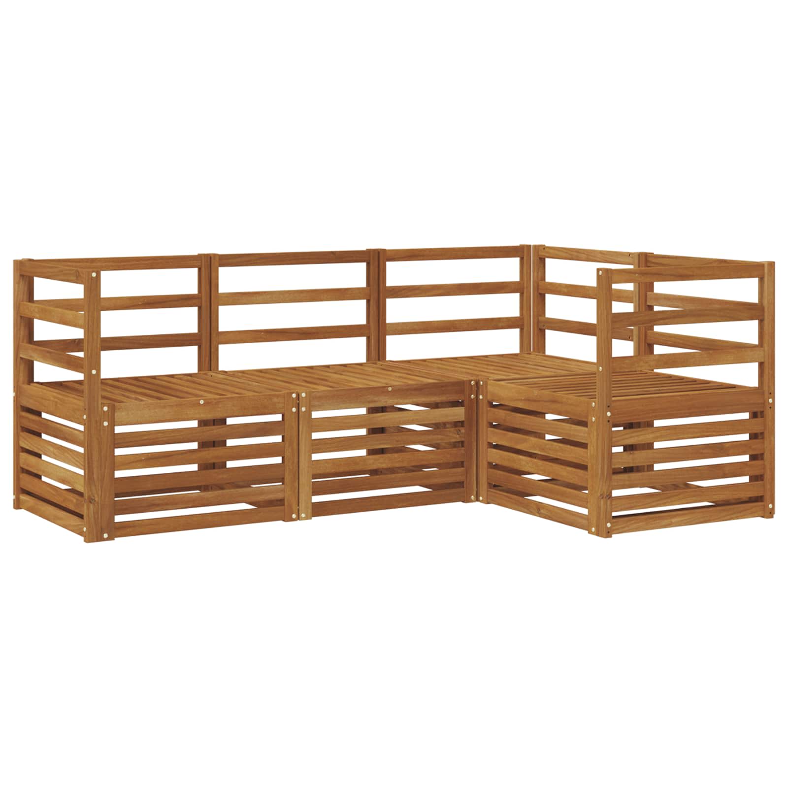 Juegos de sofás 4 pcs Natural Madera de Acacia Sólida