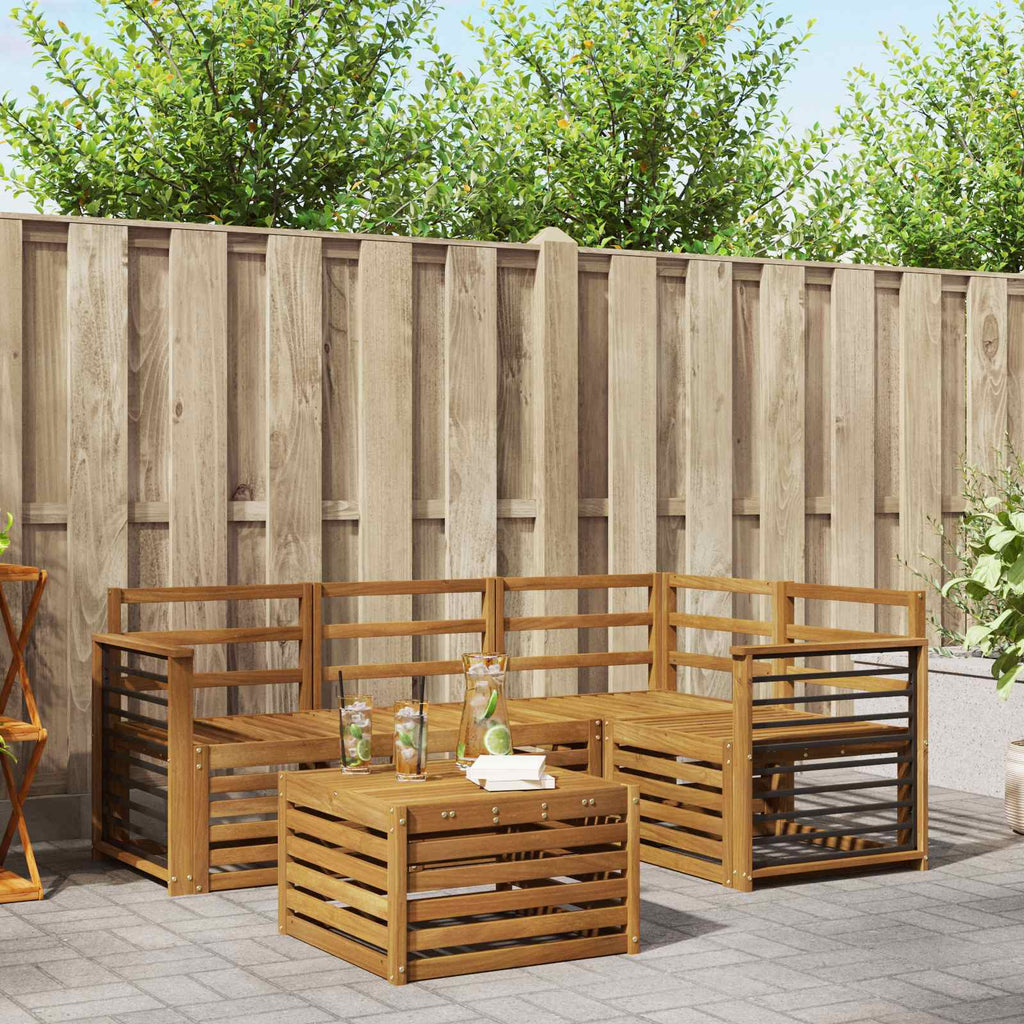Conjunto de sofás de exterior 5 pcs Blanco y Antracita