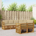 Juegos de sofás 8 pcs Natural y Beige Madera de Acacia Sólida