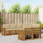 Juegos de sofás 8 pcs Natural y Beige Madera de Acacia Sólida