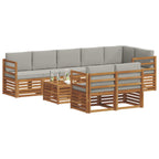 Juegos de sofás con cojín 9 pcs Gris Natural y Claro