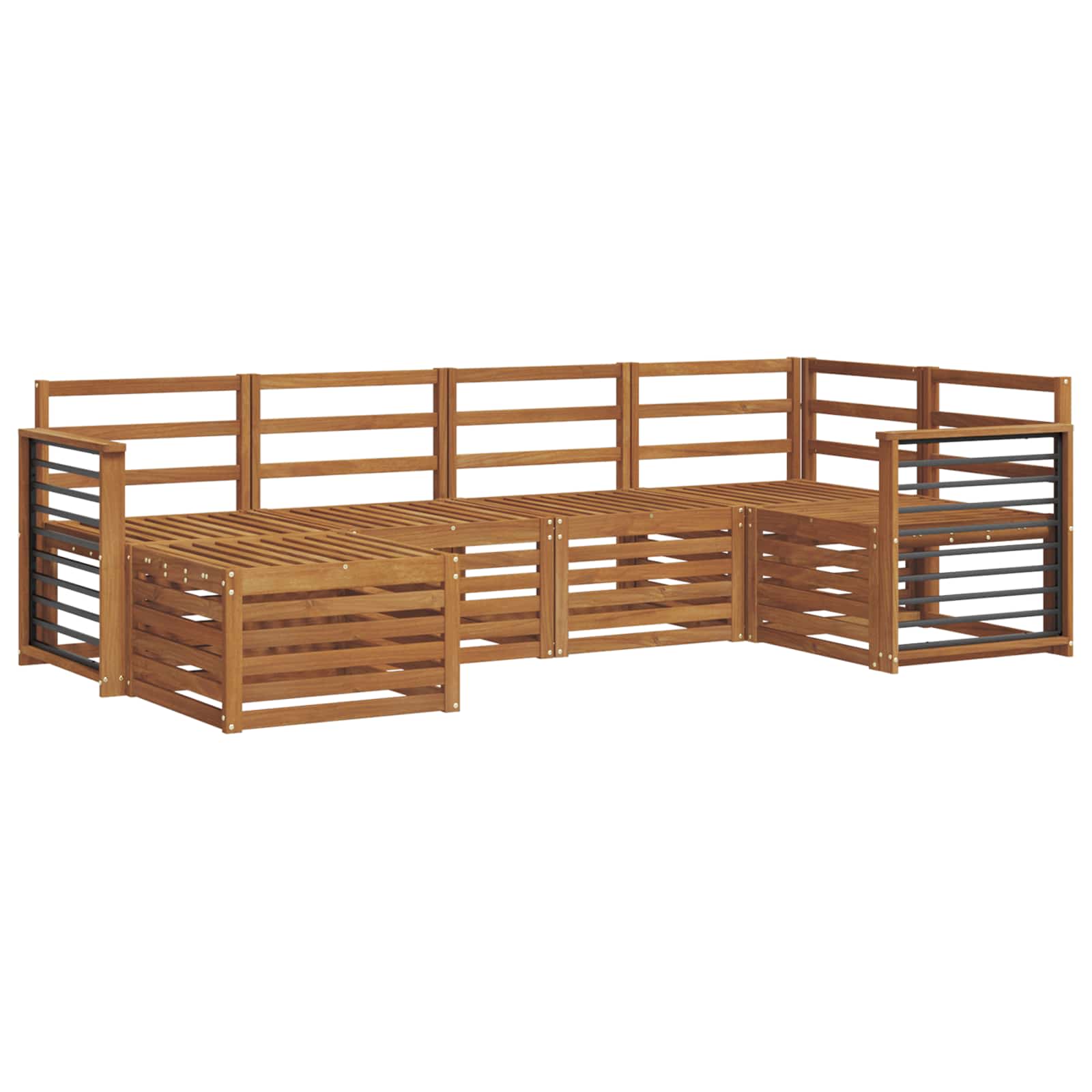 Juegos de sofás 6 pcs Natural Madera de Acacia Sólida