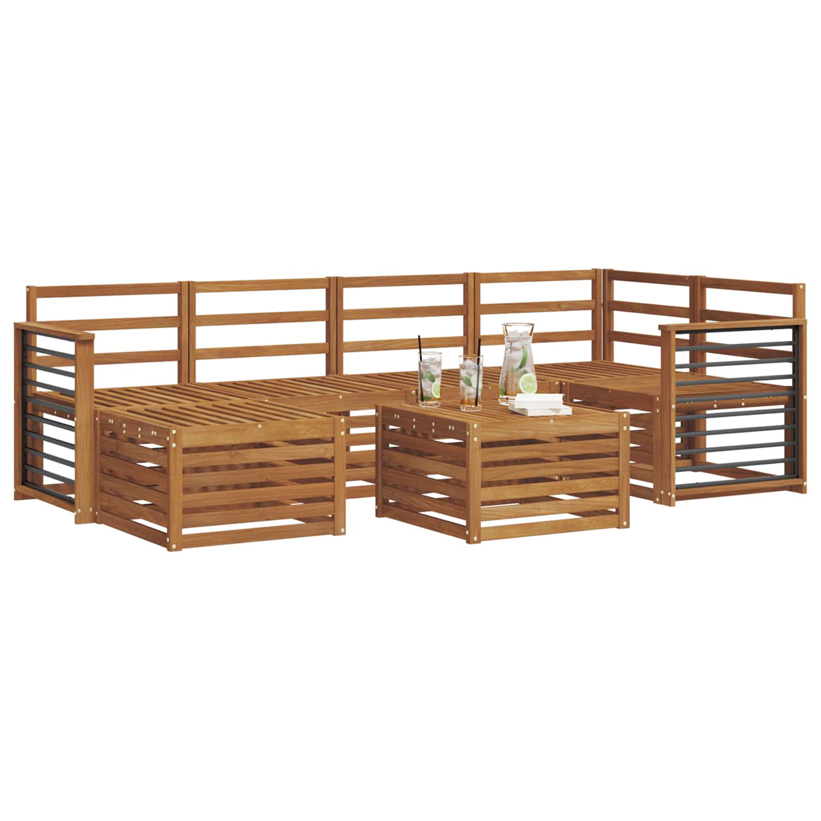 Juegos de sofás Natural Madera de Acacia Sólida