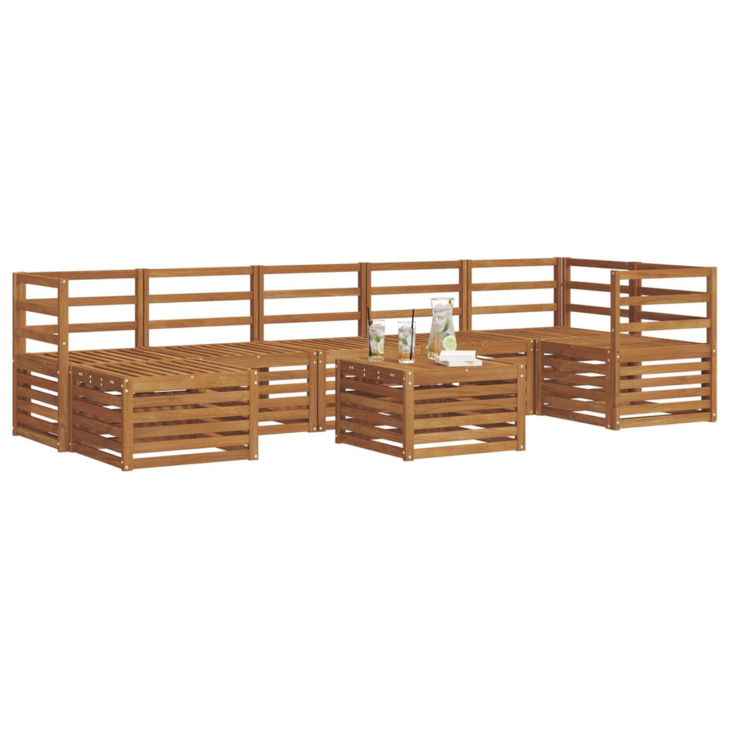 Conjunto de sofás de exterior 8 pcs Natural