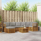 Conjunto de sofás de exterior 8 pcs Gris Natural y Claro