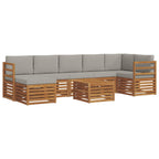 Conjunto de sofás de exterior 8 pcs Gris Natural y Claro