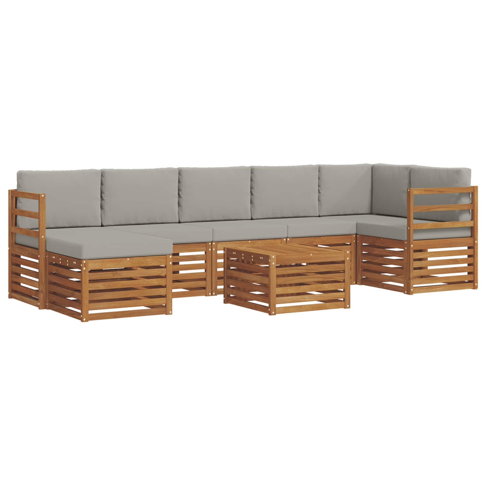 Conjunto de sofás de exterior 8 pcs Gris Natural y Claro