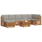 Conjunto de sofás de exterior 8 pcs Gris Natural y Claro