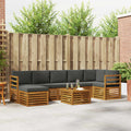 Conjunto de sofás de exterior 8 pcs Natural y Antracita