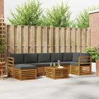 Conjunto de sofás de exterior 8 pcs Natural y Antracita