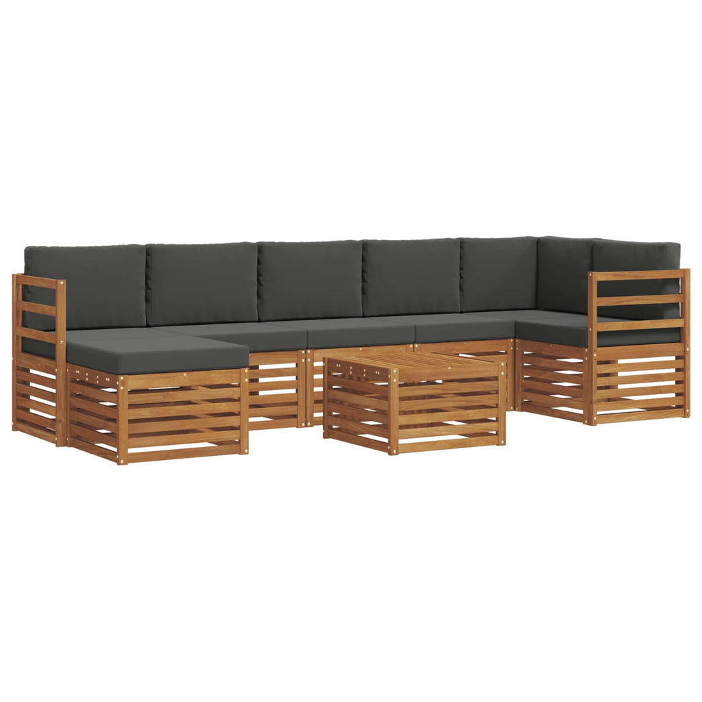 Conjunto de sofás de exterior 8 pcs Natural y Antracita