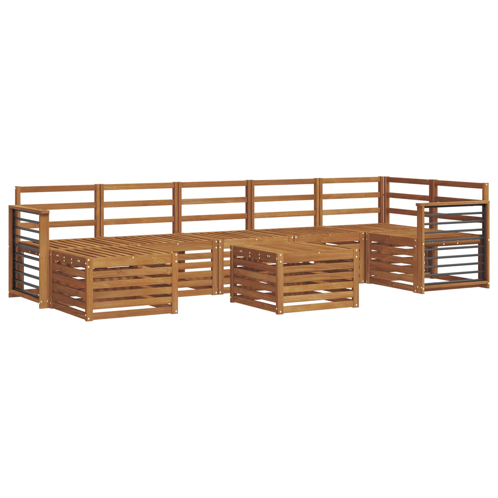 Juegos de sofás 8 pcs Natural Madera de Acacia Sólida