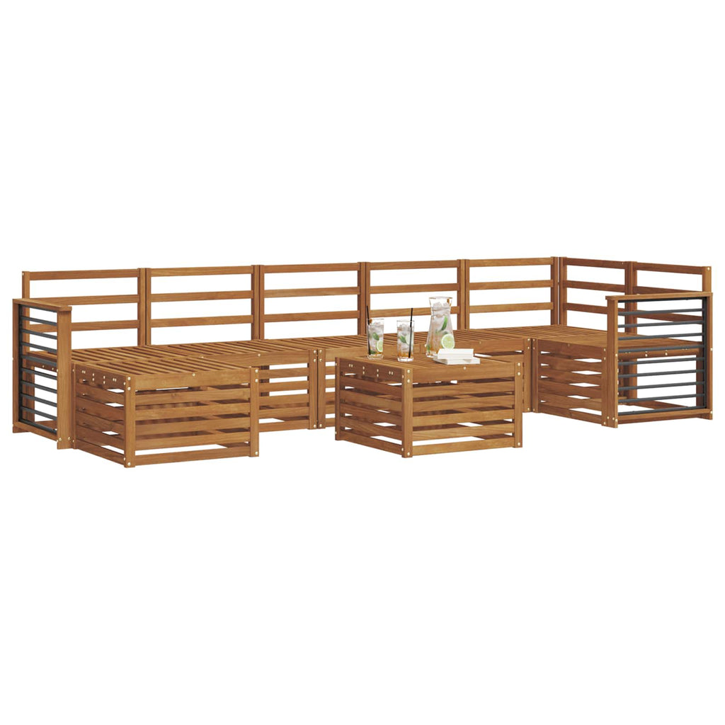 Juegos de sofás 8 pcs Natural Madera de Acacia Sólida