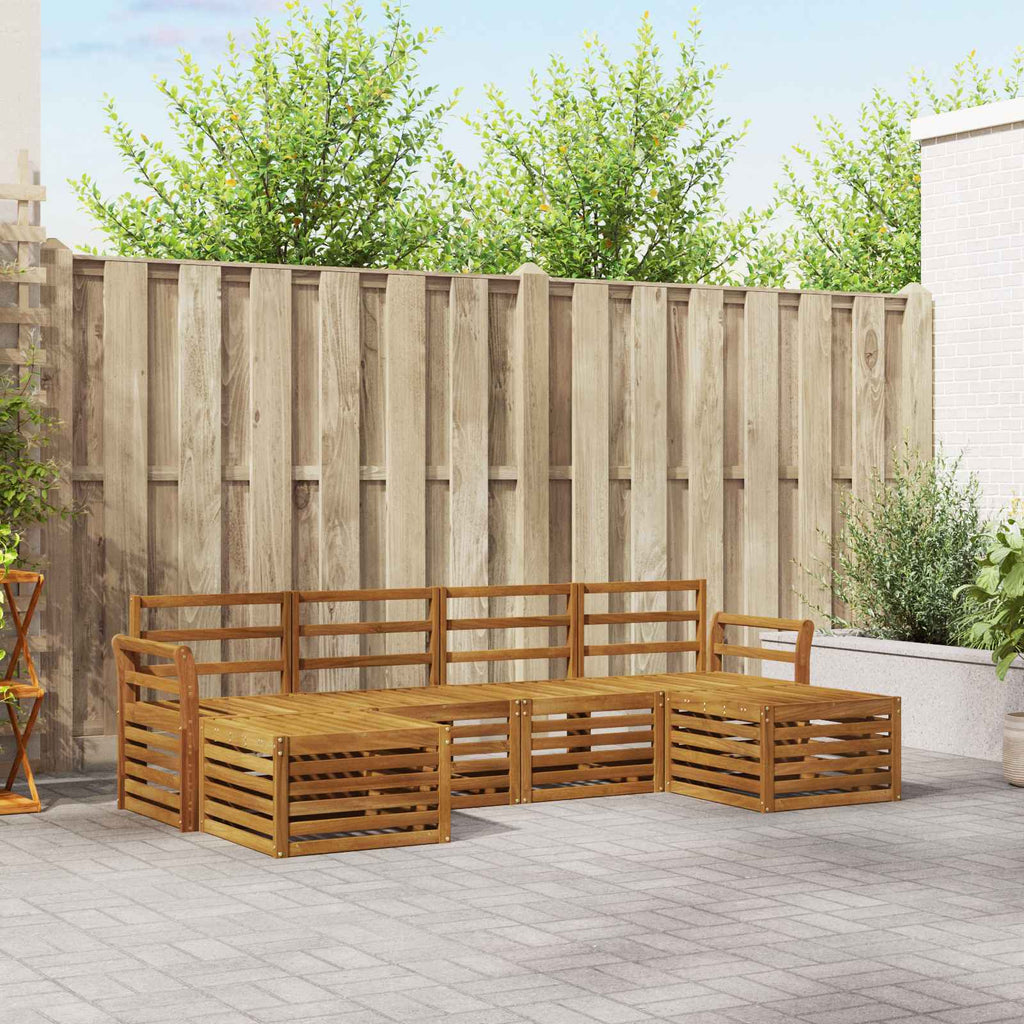 Conjunto de sofás de exterior 5 pcs Blanco 249 x 122,5 x 73 cm