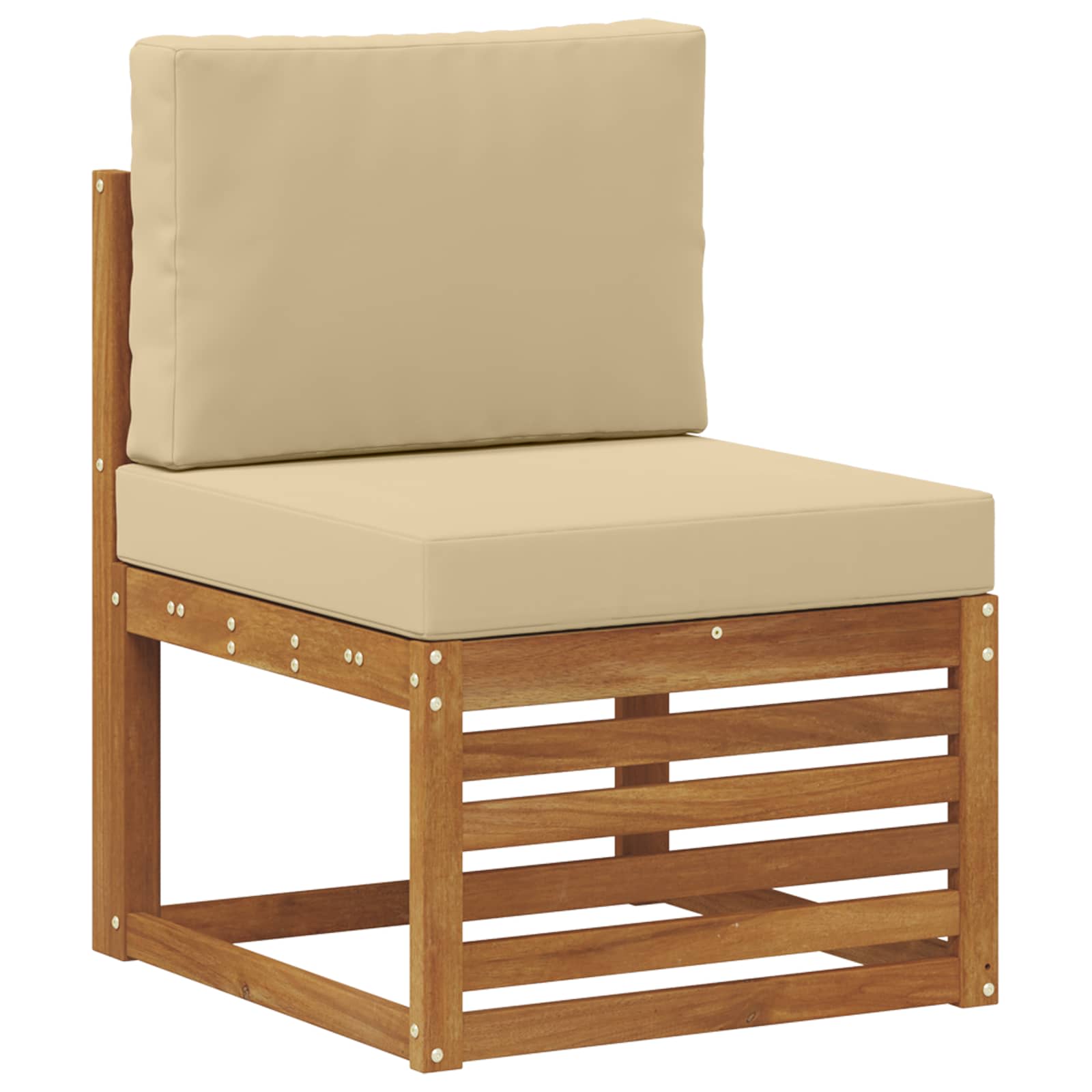 Conjunto de sofás de exterior con cojín 8 pcs Natural y Beige