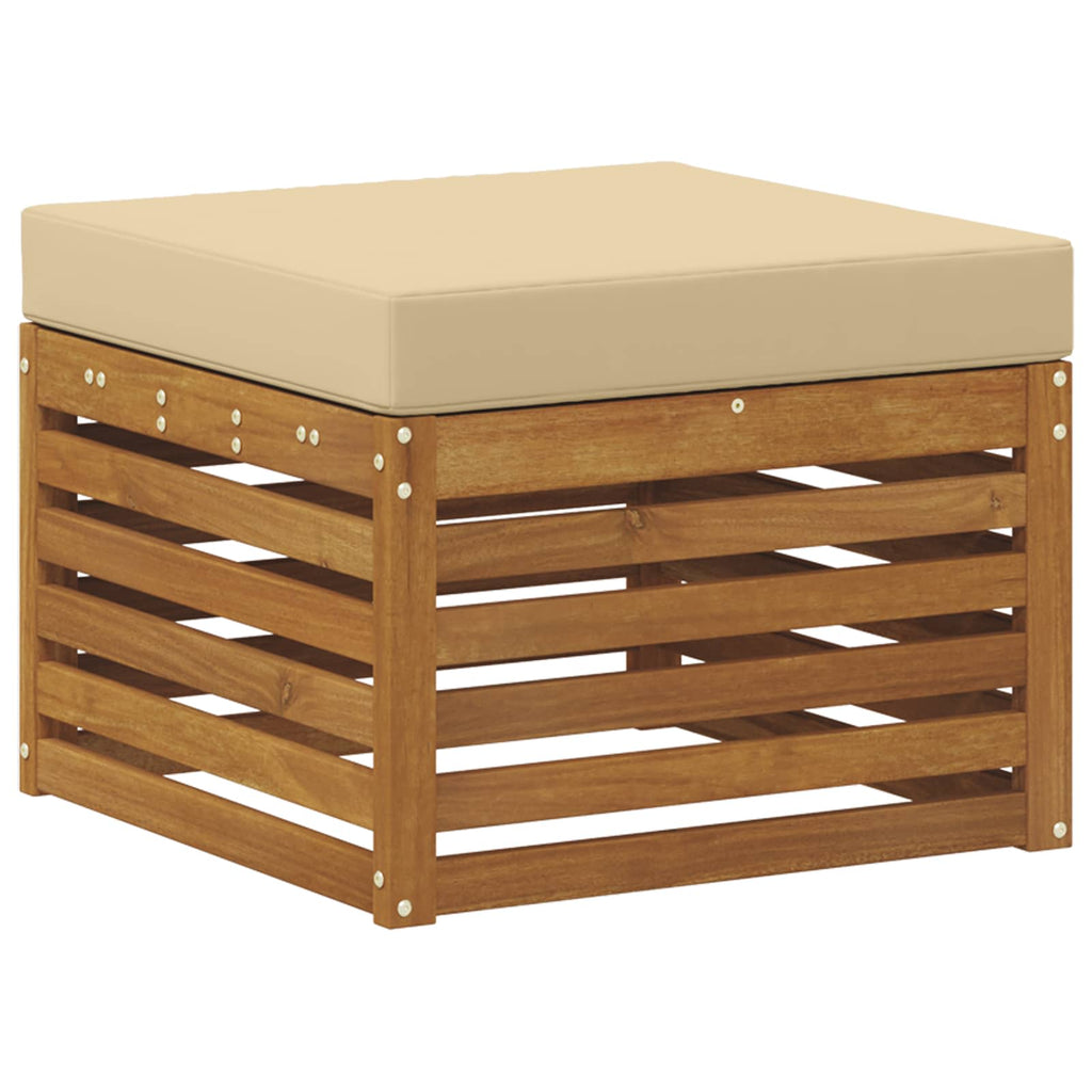 Conjunto de sofás de exterior con cojín 8 pcs Natural y Beige