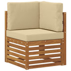 Conjunto de sofás de exterior con cojín 8 pcs Natural y Beige