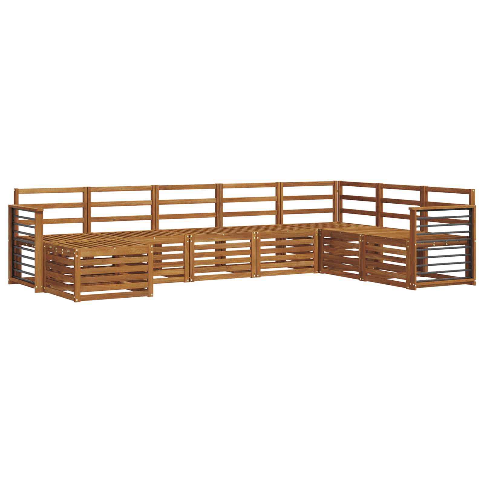 Juegos de sofás 8 pcs Natural Madera de Acacia Sólida